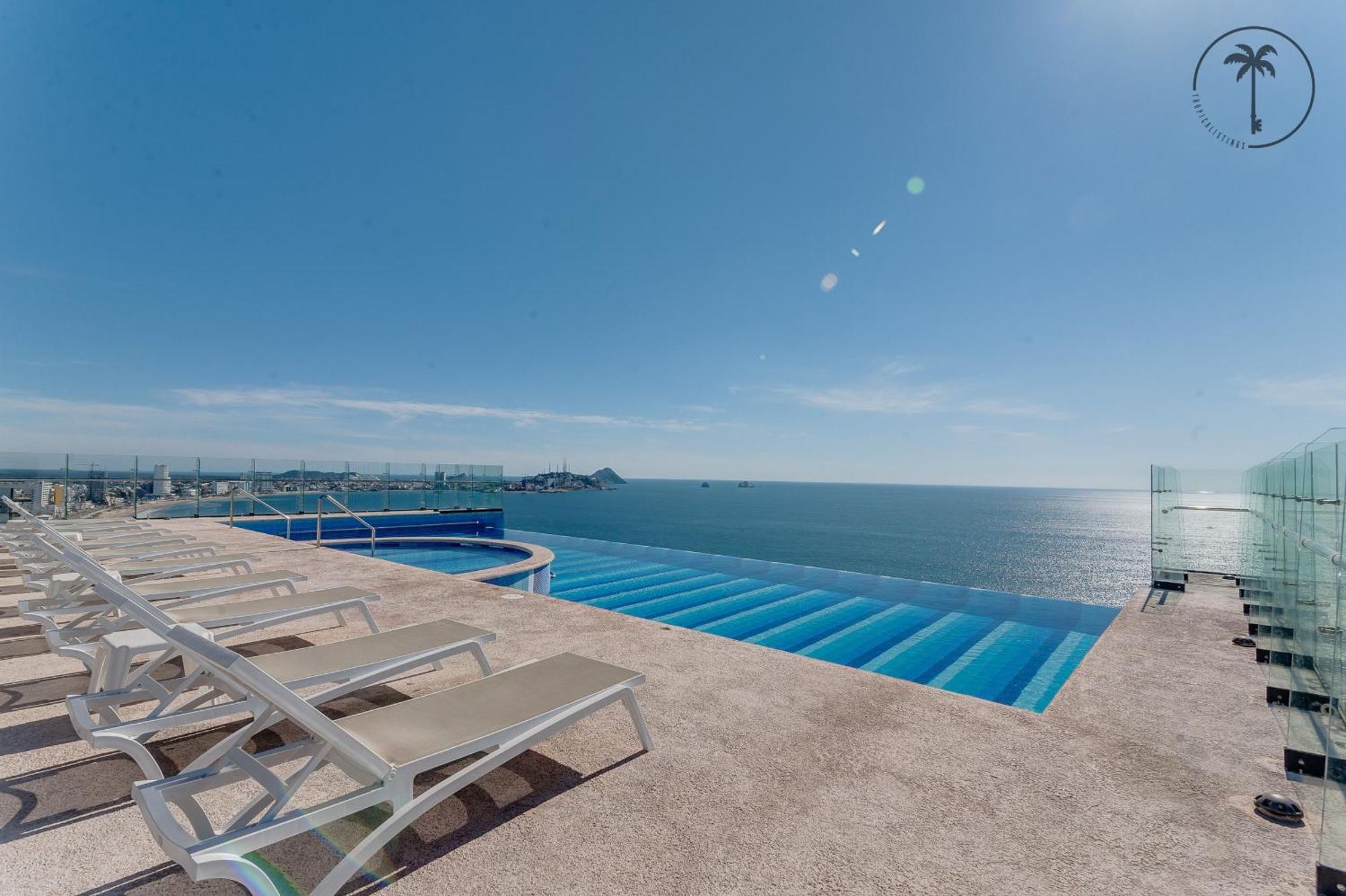 Condo Perico, Terraza con vista al mar de Mzt! Mazatlán Exterior foto