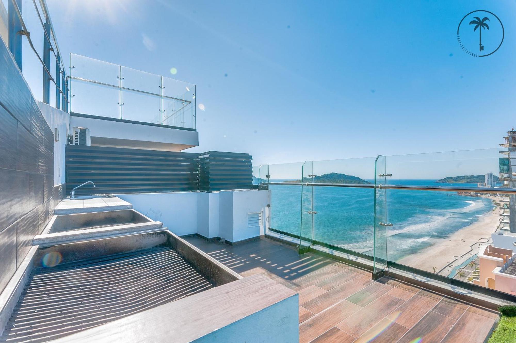 Condo Perico, Terraza con vista al mar de Mzt! Mazatlán Exterior foto